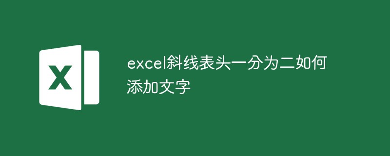 excel斜线表头一分为二如何添加文字