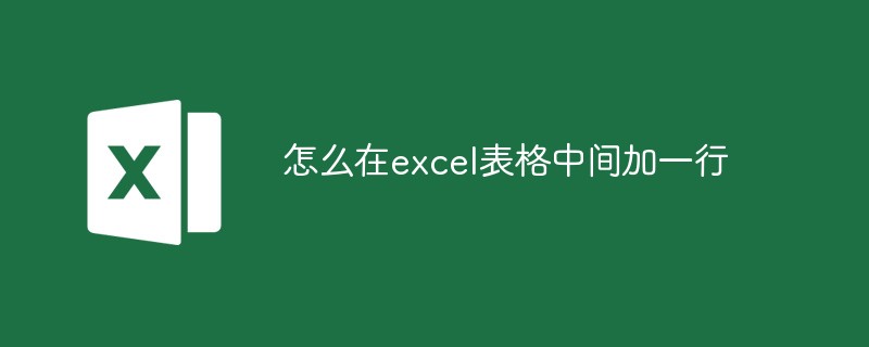 怎么在excel表格中间加一行