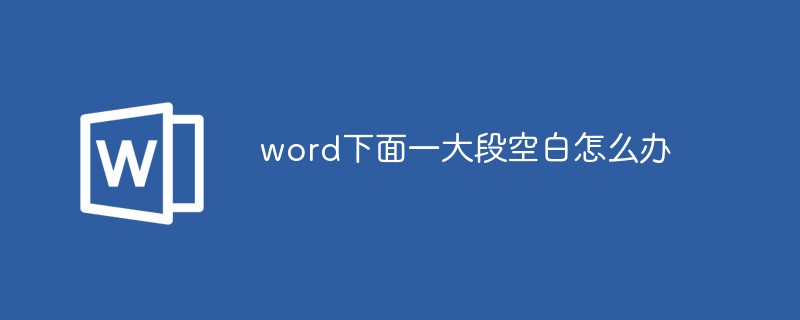 word下面一大段空白怎么办