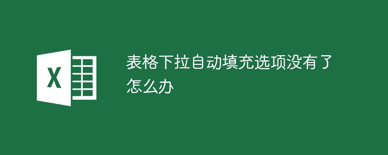 表格下拉自动填充选项没有了怎么办