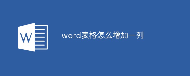 word表格怎么增加一列