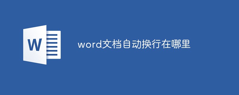 word文档自动换行在哪里