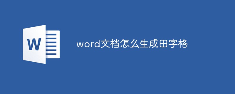 word文档怎么生成田字格