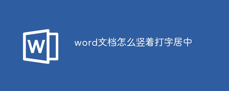 word文档怎么竖着打字居中