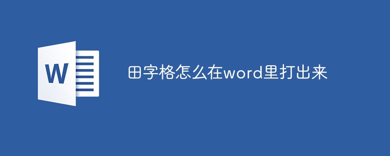 田字格怎么在word里打出来