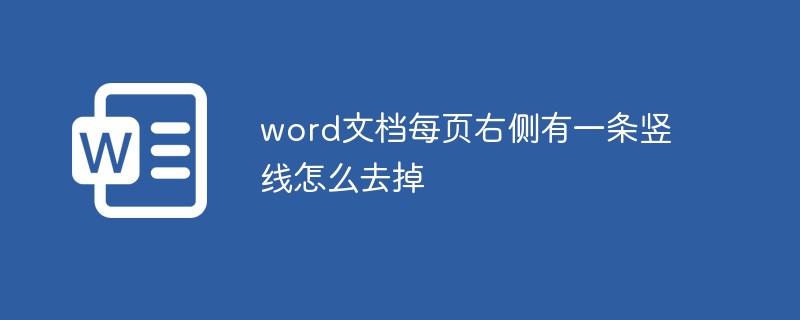 word文档每页右侧有一条竖线怎么去掉