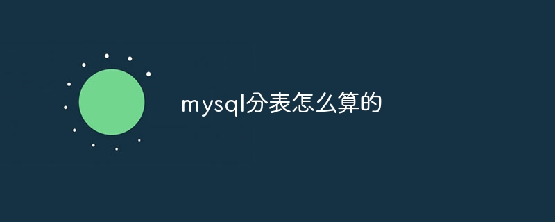 mysql分表怎么算的