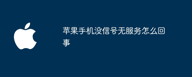 苹果手机没信号无服务怎么回事