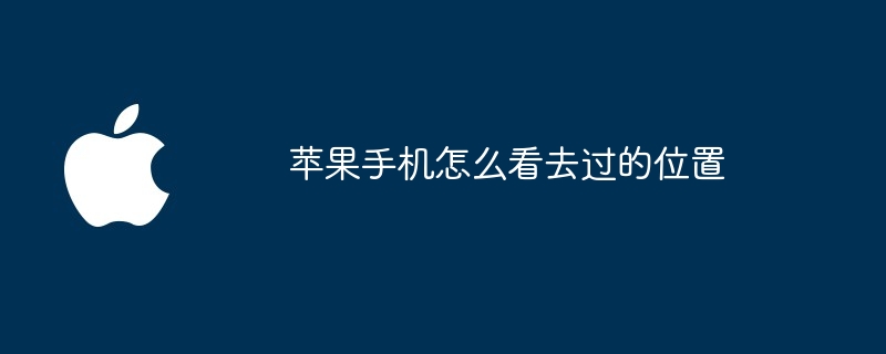 苹果手机怎么看去过的位置