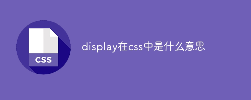 display在css中是什么意思