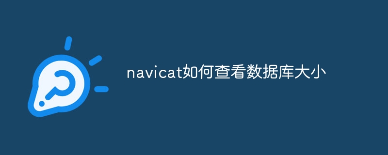 navicat如何查看数据库大小