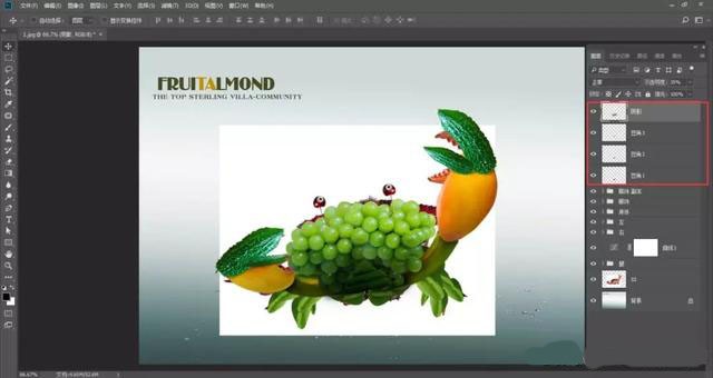 怎样用PS合成水果螃蟹 PS合成有趣的水果螃蟹教程