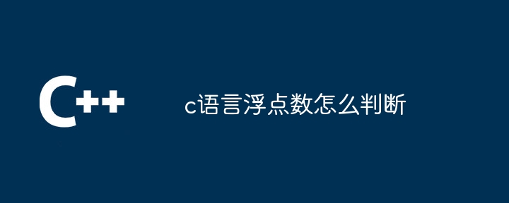 c语言浮点数怎么判断