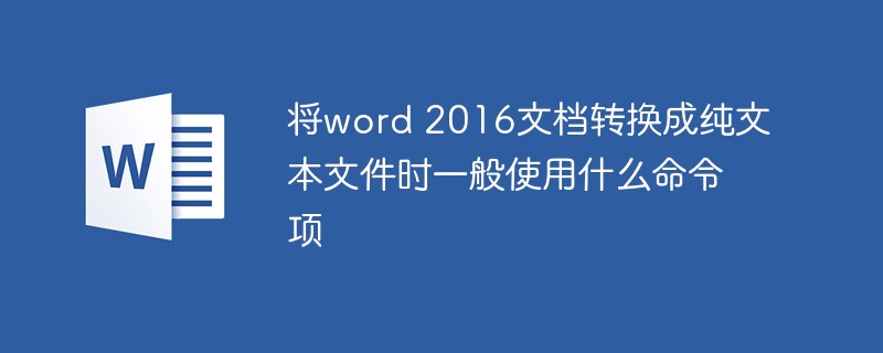 将word 2016文档转换成纯文本文件时一般使用什么命令项