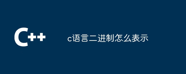 c语言二进制怎么表示