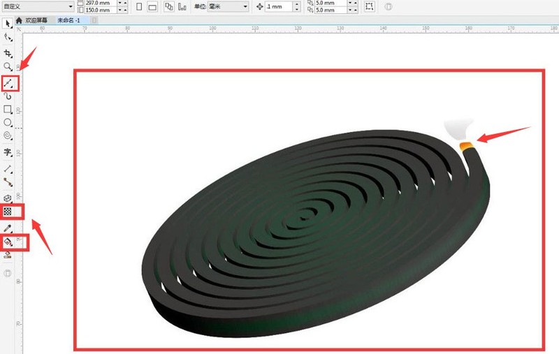 CDR怎么绘制燃烧的蚊香 CDR绘制燃烧的蚊香方法