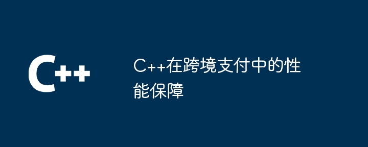 C++在跨境支付中的性能保障