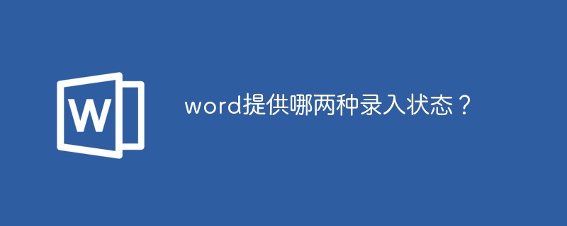 word提供哪两种录入状态？