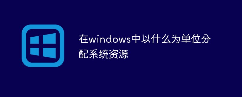 在windows中以什么为单位分配系统资源(中以,分配,单位,系统资源,windows....)