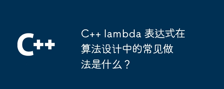 C++ lambda 表达式在算法设计中的常见做法是什么？