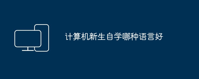 计算机新生自学哪种语言好