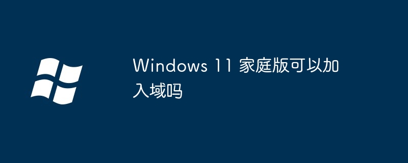 Windows 11 家庭版可以加入域吗