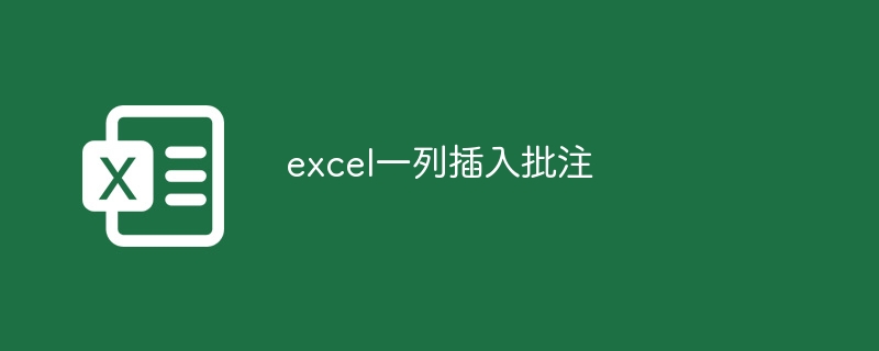 excel一列插入批注（批注.插入.excel.....）