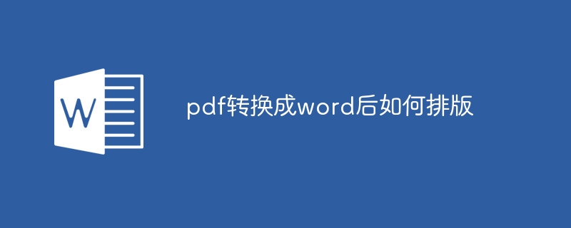 pdf转换成word后如何排版