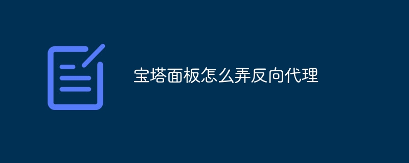 宝塔面板怎么弄反向代理