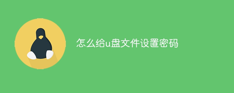 怎么给u盘文件设置密码(密码,设置,文件....)