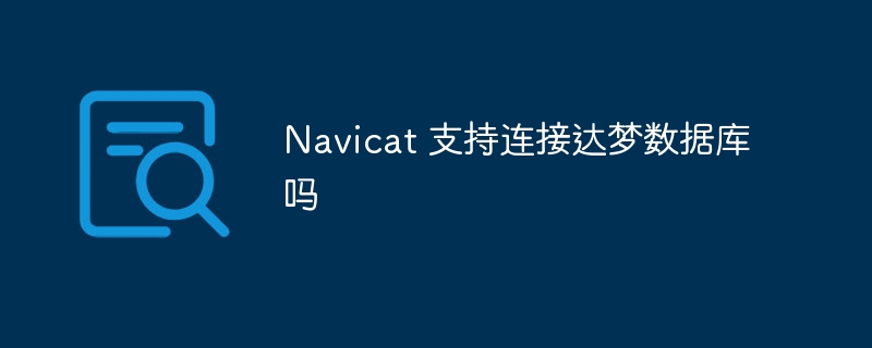 Navicat 支持连接达梦数据库吗