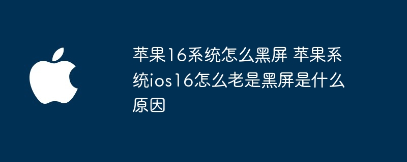 苹果16系统怎么黑屏 苹果系统ios16怎么老是黑屏是什么原因